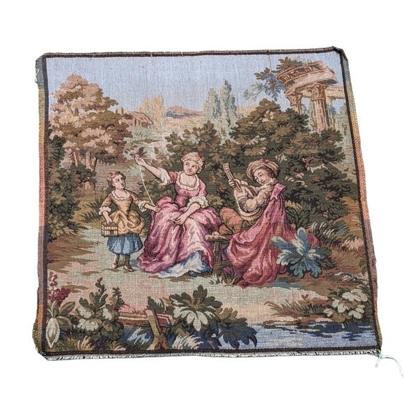 French tapestry wall woven romantic farmhouse - Picture 1 of 8